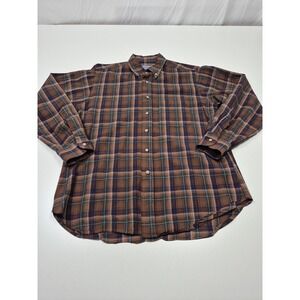 VTG Sir Pendleton Shirt Mens L Brown Plaid Wool Button Up Long Sleeve USA